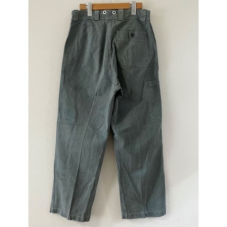 USED スイス軍　デニムワークパンツ 32/28相当 メタルボタン 58