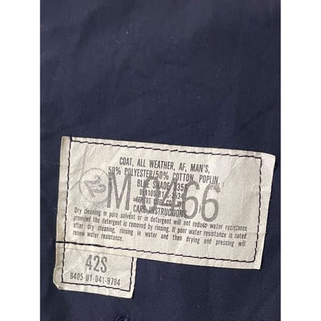 USED US AIRFORCE オールウェザーコート 42S 紺 シングルブレスト