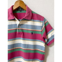 USED 90's POLOラルフローレン ボーダーポロシャツ　ボーイズ160