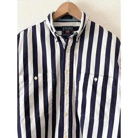 USED 90's CHAPS ラルフローレン ストライプボタンダウンシャツ M
