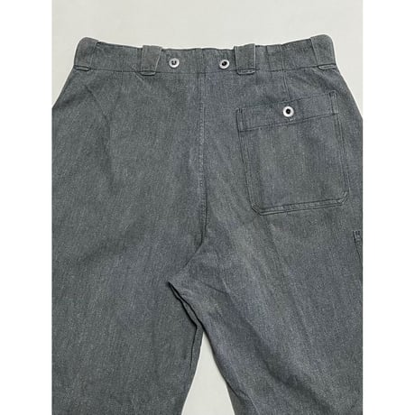 USED スイス軍　デニムワークパンツ 34/28相当　メタルボタン 65