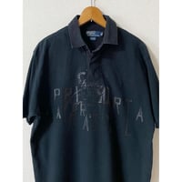 USED POLO ラルフローレン カノコ　ラグビーシャツ黒 M
