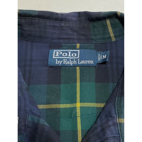 USED POLO ラルフローレン タータンチェック ミリタリーシャツ M