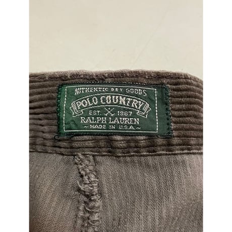 USED POLO COUNTRY ツータック　太畝コーデュロイパンツ 34/32