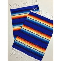 エルパソサドルブランケット サラペ ランチョンマット BLUE