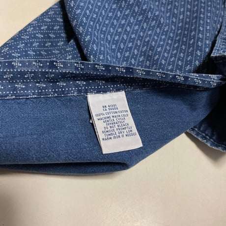 USED POLO ラルフローレン ワイドカラー　インディゴシャツ XL