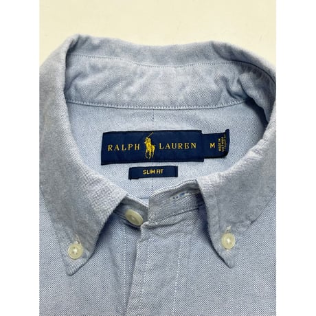 USED POLO ラルフローレン オックスフォード B/D シャツ　ブルー M