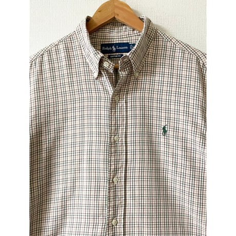 USED Ralph Lauren タッターソールボタンダウンシャツ L