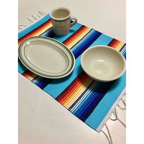 エルパソサドルブランケット サラペ ランチョンマット TURQUOISE