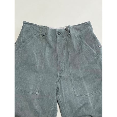 VINTAGE 60〜70's スイス軍　デニムワークパンツ 前期型 アルミボタン　45/76