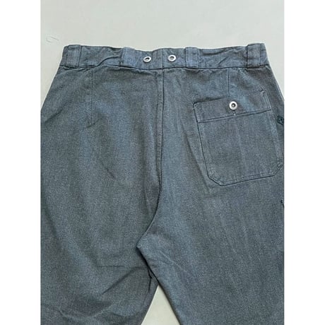 USED スイス軍　デニムワークパンツ 34/28相当 メタルボタン 49