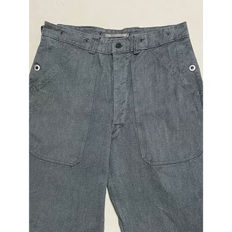USED スイス軍　デニムワークパンツ 34/28相当 メタルボタン 69