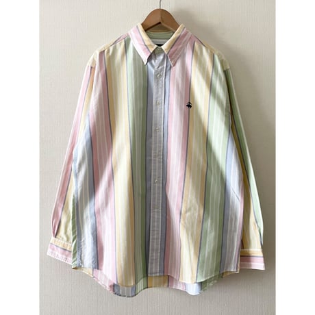 USED Brooks Brothers ブルックスブラザーズ　マルチカラーストライプ　ボタンダウンシャツ L 1