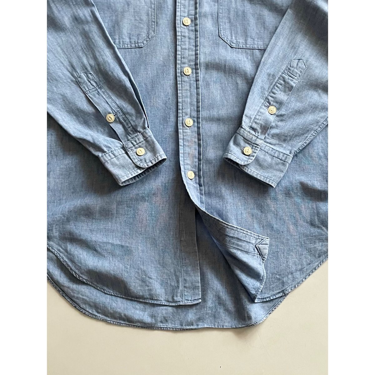 USED POLOラルフローレン シャンブレーシャツ M ネコ目ボタン