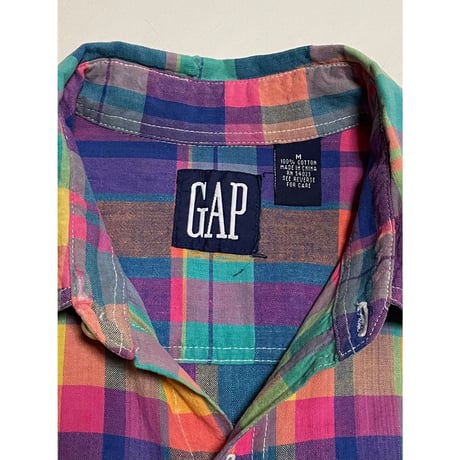 USED OLD GAP 90's マドラスチェックシャツ M
