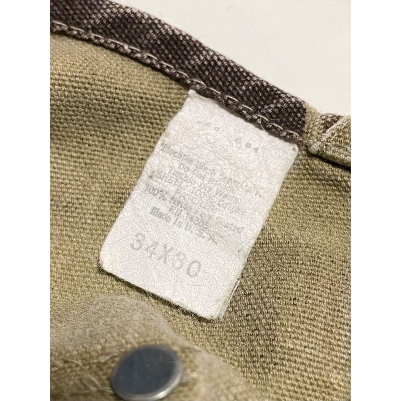 USED 80's carhartt ダックハンターカモ オーバーオール 34/30 プリント