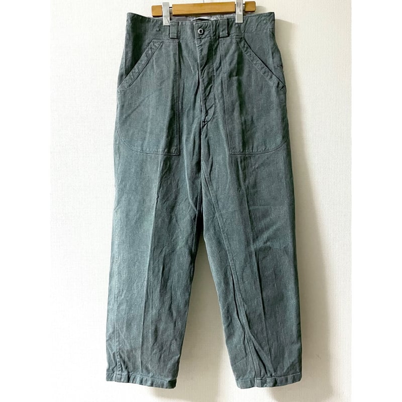 USED スイス軍 デニムワークパンツ 初期型 メタルボタン 34/30 USED スイス軍 デニムワークパンツ 初期型 メタルボタン 34/30