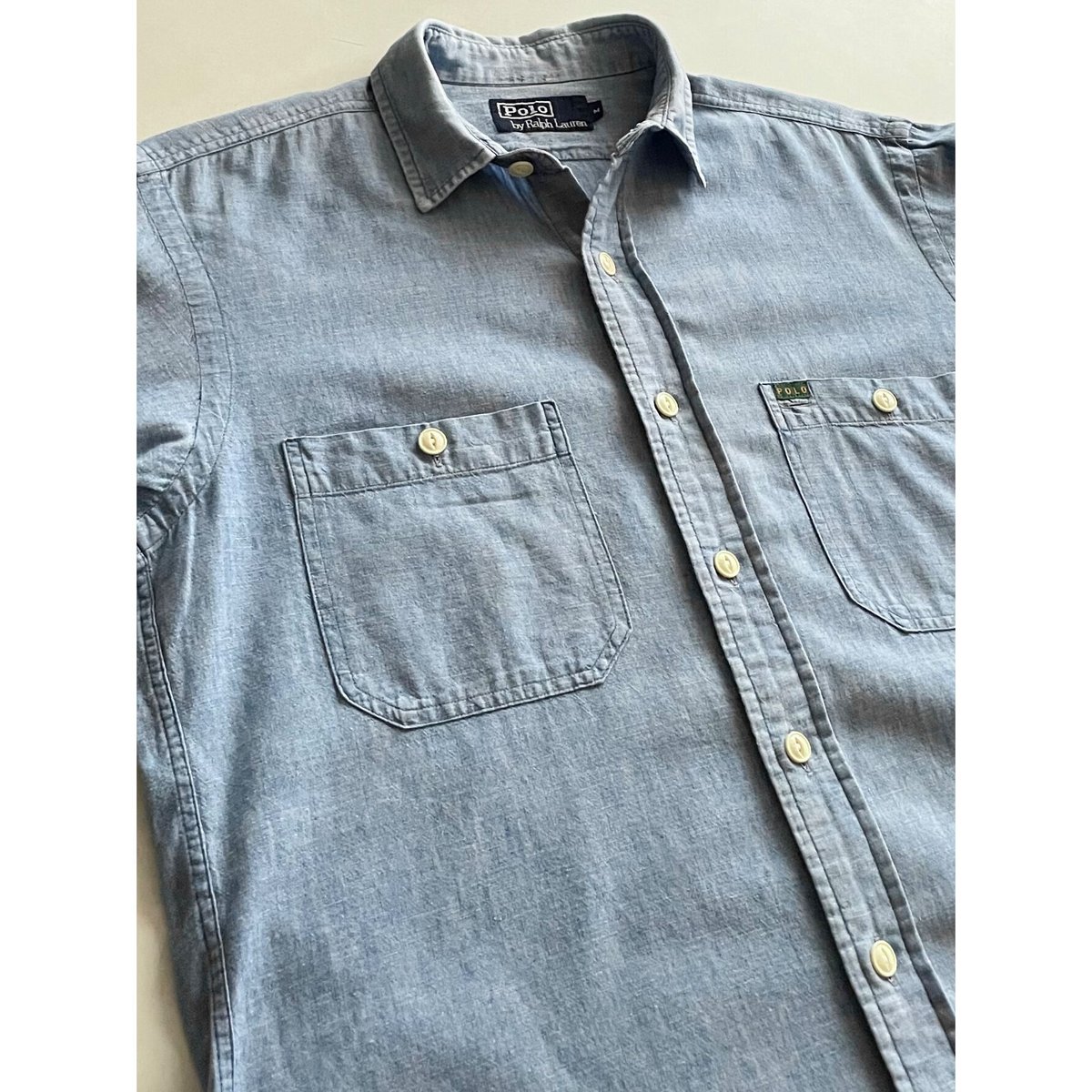 USED POLOラルフローレン シャンブレーシャツ M ネコ目ボタン