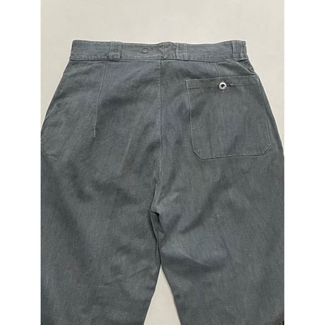 USED スイス軍　デニムワークパンツ　メタルボタン 32/28相当 37