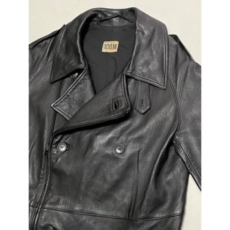 USED 80's フランス軍　モーターサイクルレザーコート 108M