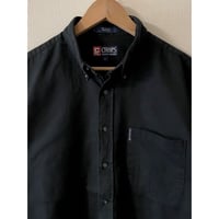 USED 90's アメリカ製 CHAPS ラルフローレン B/Dシャツ ブラック L