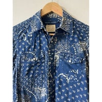 USED RALPH LAUREN インディゴパッチワークウエスタンシャツ