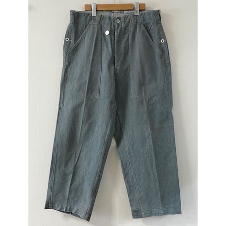 USED スイス軍　デニムワークパンツ　メタルボタン 36/30相当 28