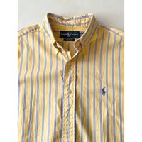 USED POLO ラルフローレン CLASSIC FIT ストライプボタンダウンシャツ M