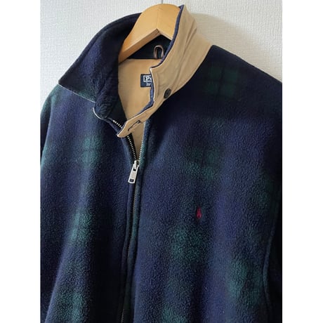 USED POLOラルフローレン アメリカ製　タータンチェック フリースJKT M