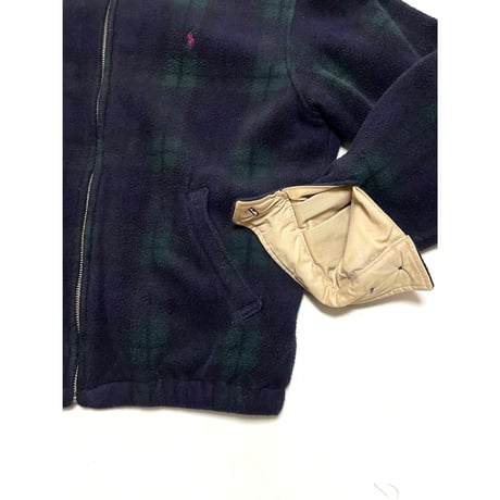 USED POLOラルフローレン アメリカ製　タータンチェック フリースJKT M