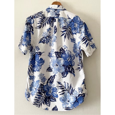USED POLO ラルフローレン ハイビスカス OXシャツ M SLIM FIT