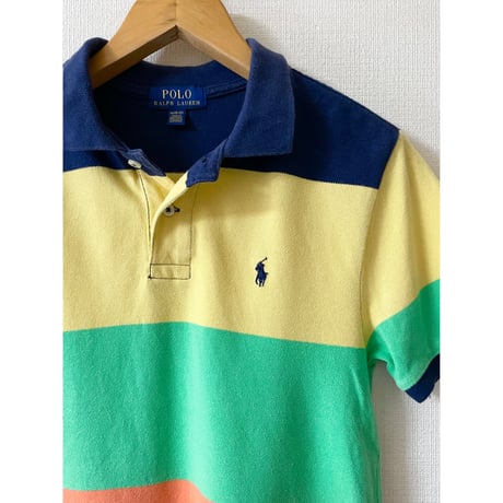 USED POLO ラルフローレン  ボーイズ　ボーダーポロシャツ M