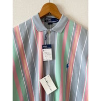 DEAD STOCK 90's POLOラルフローレン ストライプポロシャツ  M