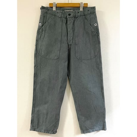 USED スイス軍　デニムワークパンツ 34/28相当 メタルボタン 69