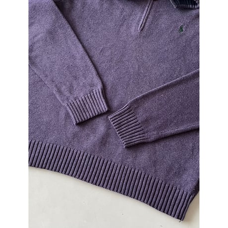 USED POLO ラルフローレン ハーフZIPコットンセーター L