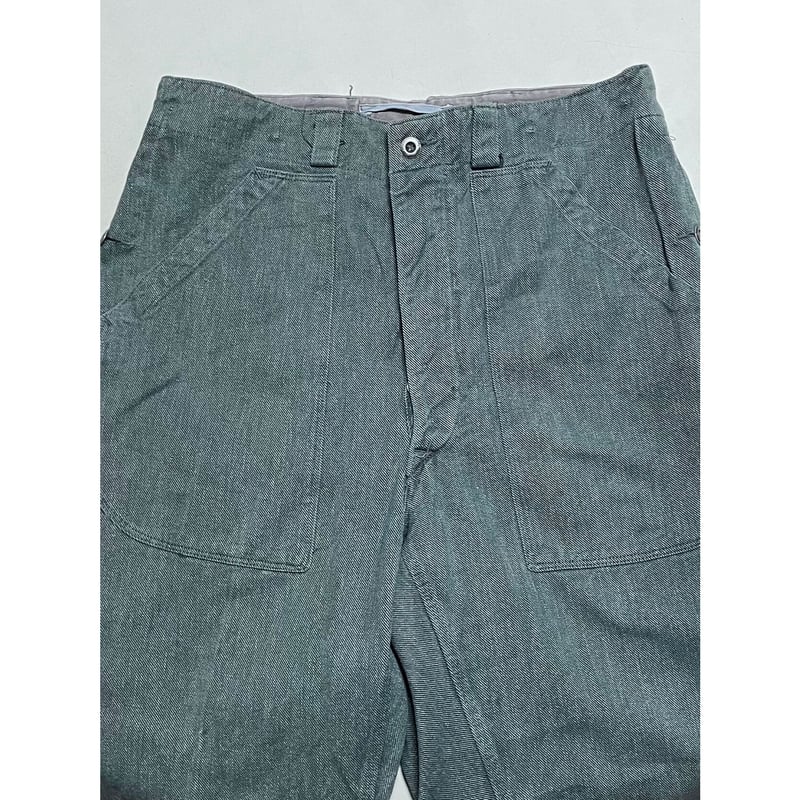 USED スイス軍 デニムワークパンツ 初期型 メタルボタン 34/30