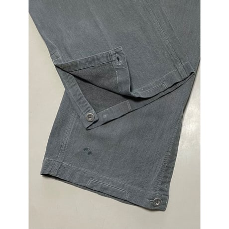 USED スイス軍　デニムワークパンツ　メタルボタン 32/28相当 37