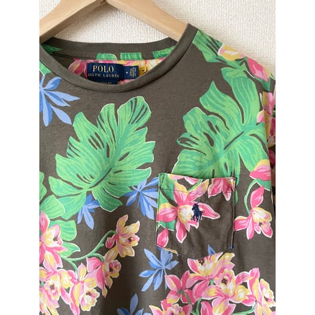 USED POLOラルフローレン 花柄ポケットTシャツ M