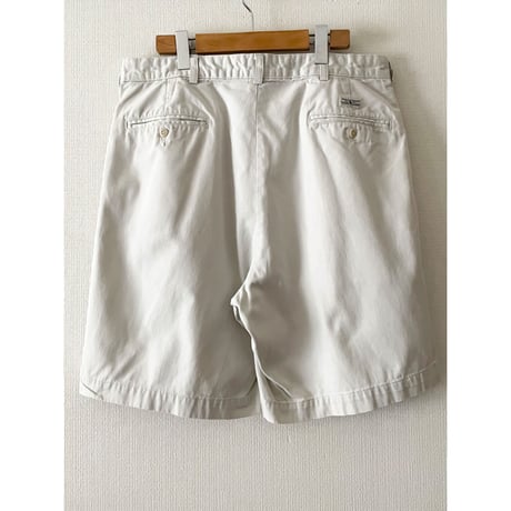 USED POLO ラルフローレン ツータックチノショーツ35 アイボリー