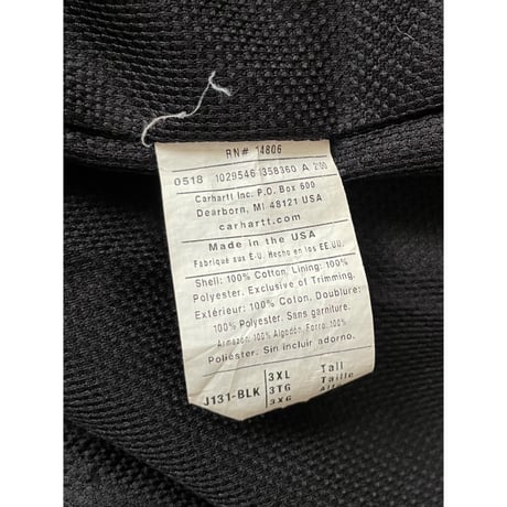 USED USA製 carhartt アクティブパーカー　中サーマル　黒 3XL
