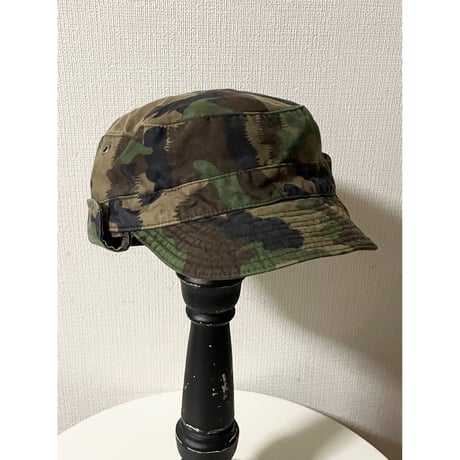 USED 90's スイス軍 TAZ90カモ　ワークキャップ 60
