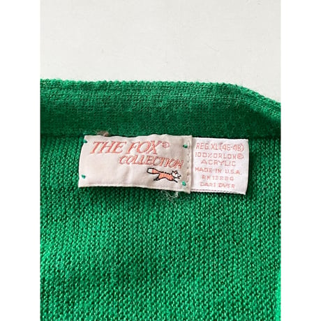 USED 80's アメリカ製 JC Penney THE FOX COLLECTION アクリルカーディガン XL