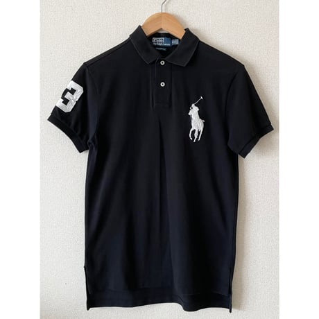 USED POLOラルフローレン BIGポニー　ポロシャツ　黒 M CUSTOM FIT