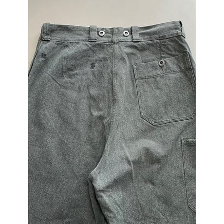 USED スイス軍　デニムワークパンツ　メタルボタン 34/28相当 73