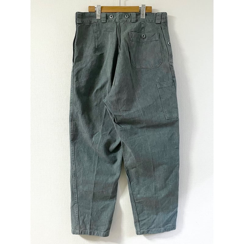USED スイス軍 デニムワークパンツ 初期型 メタルボタン 34/30相当 4