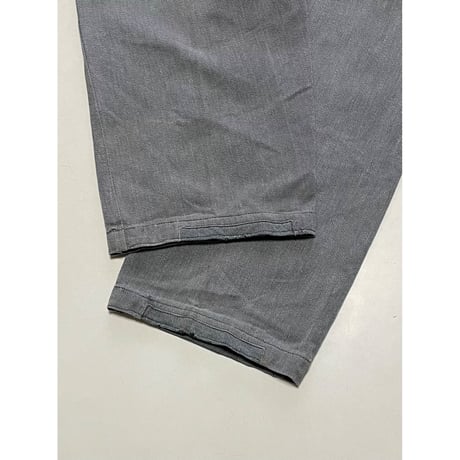 USED スイス軍　デニムワークパンツ メタルボタン 32/28相当 38