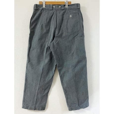 USED スイス軍　デニムワークパンツ メタルボタン　36/28 相当　2