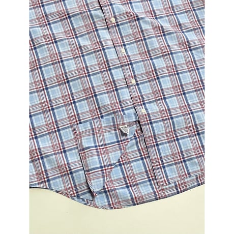 USED POLO ラルフローレン ボタンダウン　チェック半袖シャツ　 L