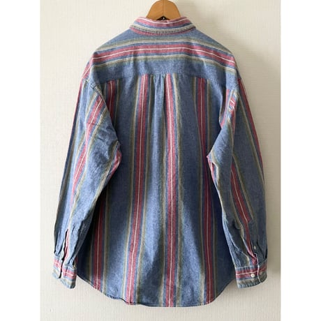USED 90's OLD  GAP ストライプデニムシャツ XL