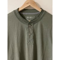 USED エディーバウアー　ヘンリーネックTシャツ Lサイズ OLV